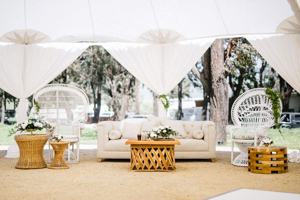 Tent Interior at our San Luis Obispo wedding venue